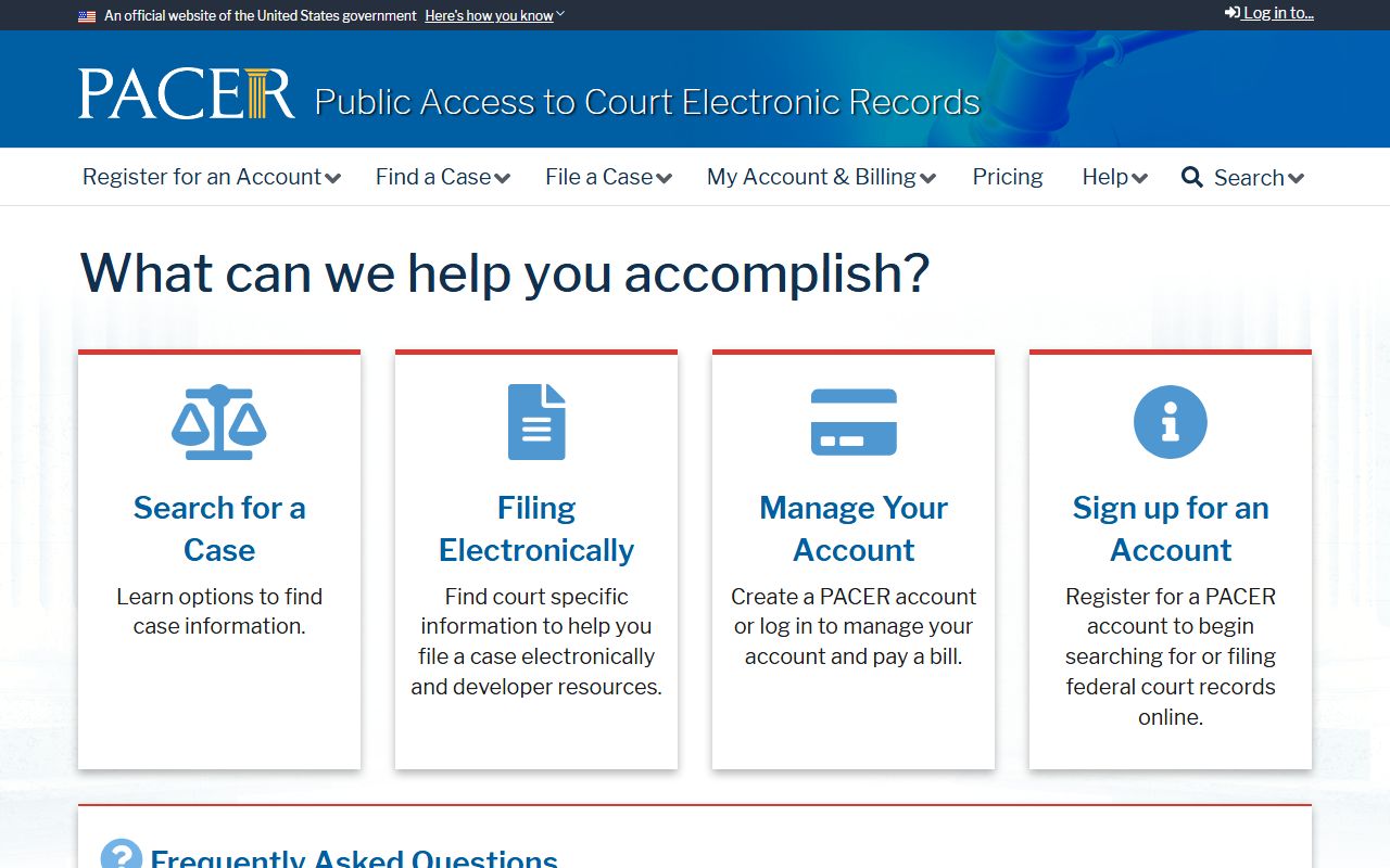 Howard County federal court records search through PACER